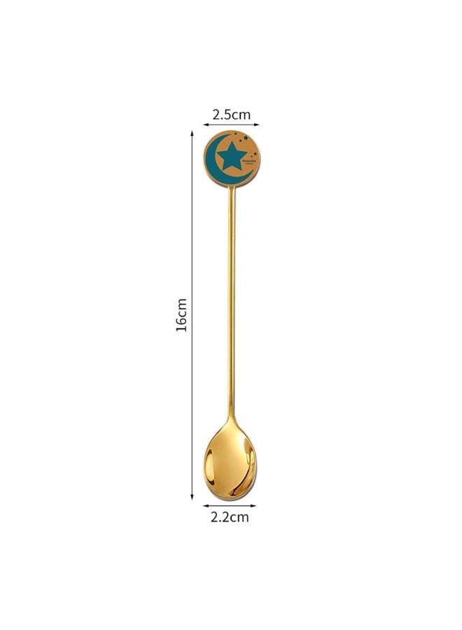 general Exquisite Spoon 4pcs Set Handle Soup Household Dessert Spoon Mixing Spoon Round Spoon Gift Box Set - Image 4